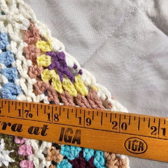 EUC DEBUT MULTICOLOR BOHO CROPPED CROCHET TOP SIZE SMALL / MED - Picture 13 of 14